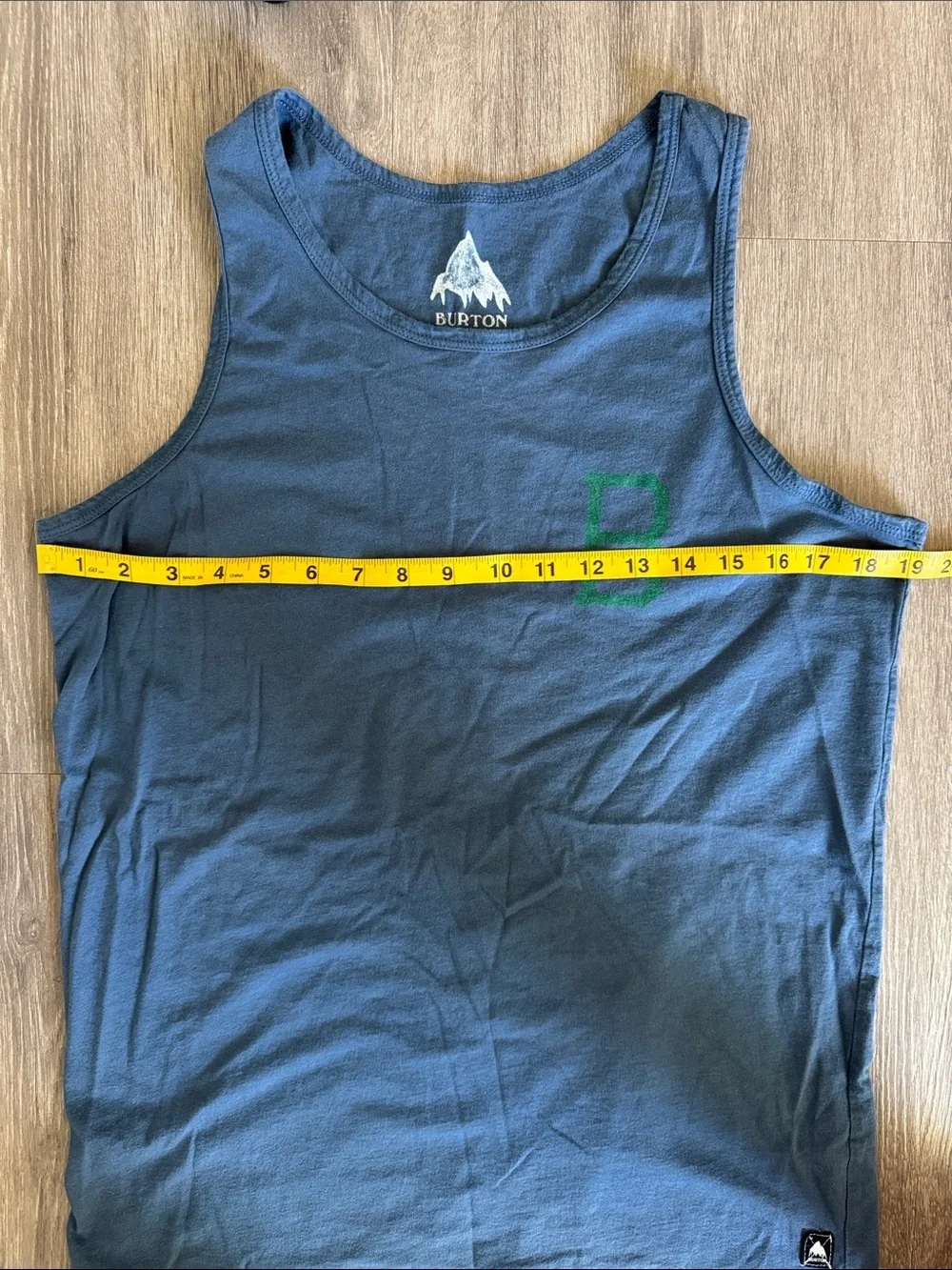 Men’s Burton Blue Sleeveless Cotton Tank Top - Picture 7 of 8